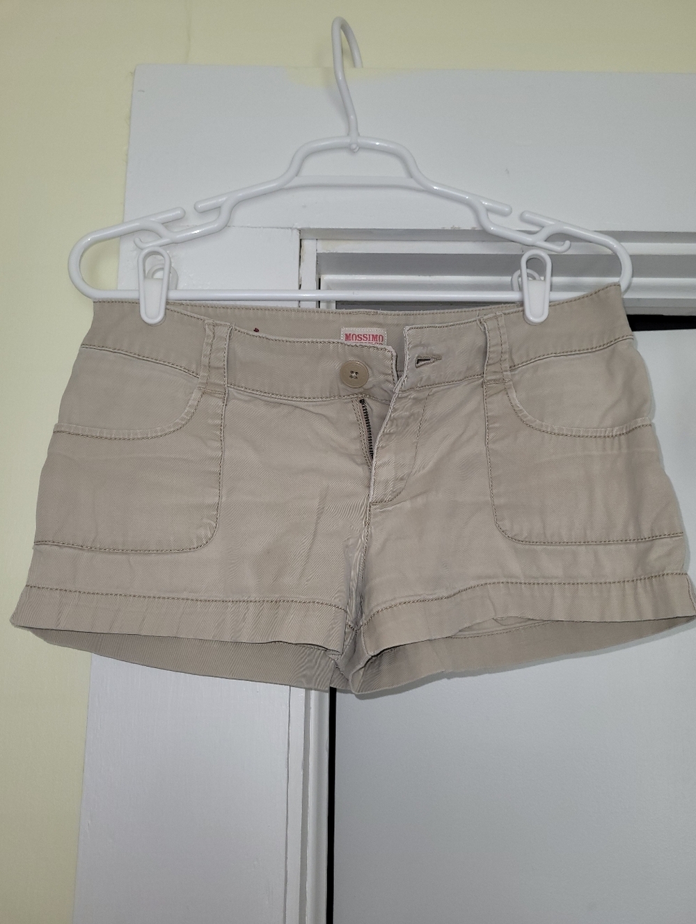 Vintage Mossimo Supply Co. Khaki Beige Women's Cotton Short Shorts